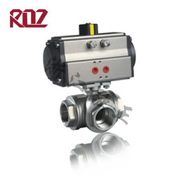 氣動三通絲扣球閥